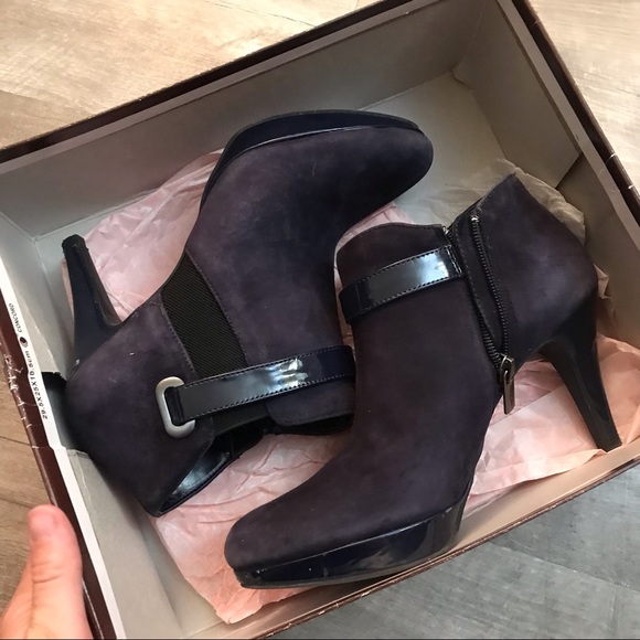 Navy Suede Booties | Bandolino - Picture 2 of 9